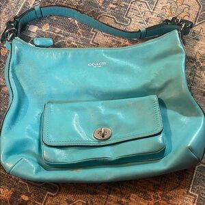 Coach Blue Leather Shoulder Bag